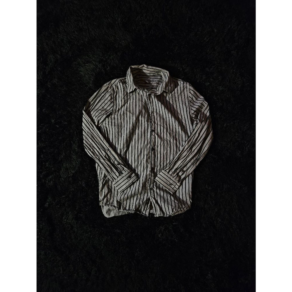 striped button up shirt